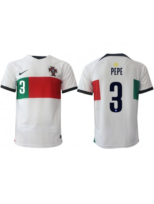 Portugal Pepe #3 Replika Borta Kläder VM 2022 Kortärmad